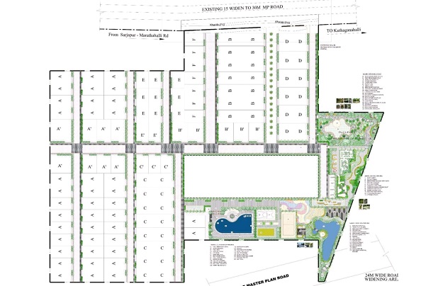 Master plan layout of Infinity Infracon Kadipur Village Dholera showing unit distribution